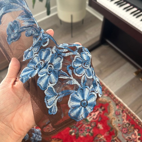 For Love and Lemons Temecula Cut Out Embroidered Lace Maxi Dress BLUE - Picture 7 of 12